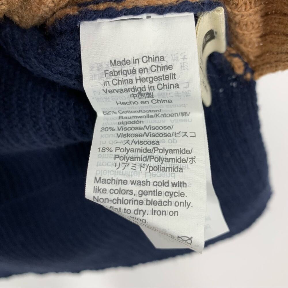 Madewell Thompson Pocket Ribbed Pullover Sweater Size XXS Blue Tan Colorblock - Picture 4 of 6